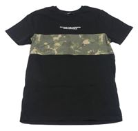 Černo-khaki tričko s army pruhem George