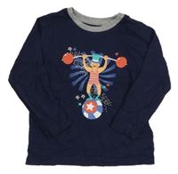 Tmavomodré triko potiskem Lupilu