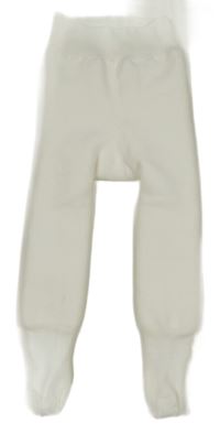 Bílé žebrované zateplené punčocháče 