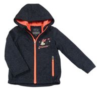 Tmavomodrá melírovaná softshellová bunda s kapucí C&A