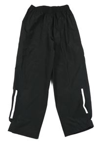 Černé šusťákové voděodolné kalhoty s reflexními prvky