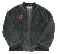 Antracitový kožešinový podšitý bomber Mango