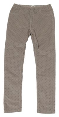 Šedé puntíkaté elastické manšestráky Sinsay