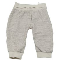 Béžovo-vínové pruhované tepláky 