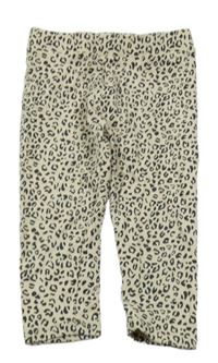 Béžovo-černé crop legíny s leopardím vzorem Dunnes 