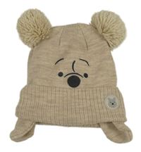 Béžová čepice s bambulemi - Medvídek Pú Primark