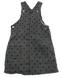 Šedo-černé puntíkaté teplákové riflové laclové šaty George