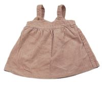 Růžové manšestrové laclové šaty Kiabi 