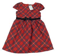 Nové - Červeno-tmavomodré kostkované šaty Primark