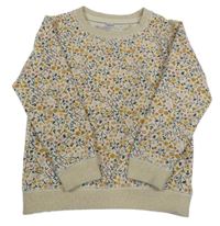 Béžová květovaná mikina 