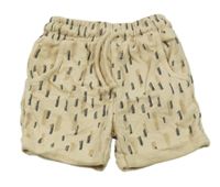 Béžovo-antracitové vzorované teplákové kraťasy George
