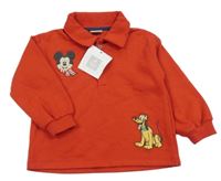 Nové - Červená mikina s Mickeym a Plutem Disney