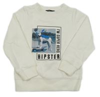 Bílá mikina s pejskem 