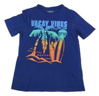 Tmavomodré tričko se surfy H&M