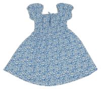 Bílo-světlemodré květované šaty Primark
