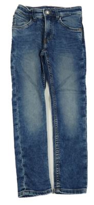 Tmavomodré teplákové skinny rifle Denim Co.