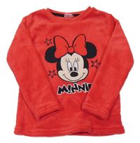 Červená plyšová mikina s Minnie Disney