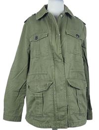 Dámská khaki plátěná bunda s kapsami New Look 