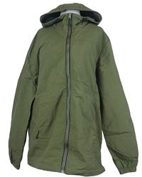 Pánská khaki šusťáková jarní bunda s kapucí F&F