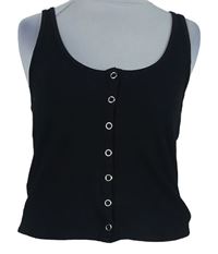 Dámský černý žebrovaný crop top New Look 