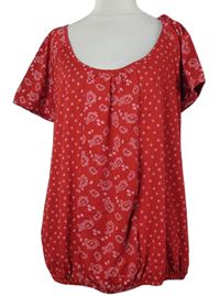 Dámská červená vzorovaná balonová halenka TU