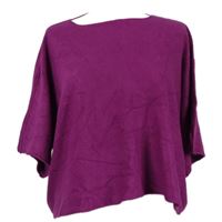 Dámské purpurové svetrové pončo 
