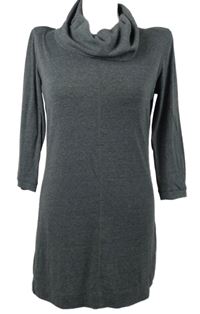 Dámská šedá šatová tunika s komínovým límcem M&S