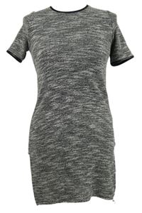 Nové - Dámské černo-bílé melírované pletené šaty Quiz 