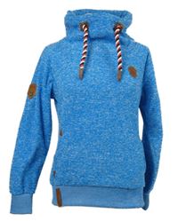 Dámská tyrkysová fleecová mikina s komínovým límcem Naketano