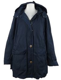 Dámská tmavomodrá šusťáková jarní parka s kapucí vel. 54