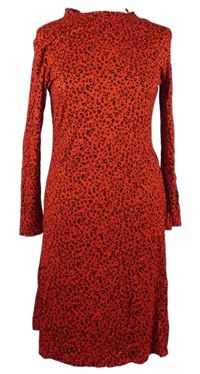 Nové - Dámské červeno-černé vzorované šaty M&S