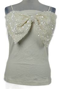 Dámský smetanový top s mašlí z flitrů F&F