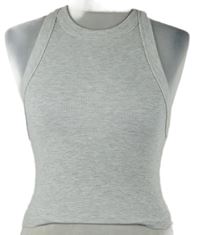 Dámský šedý žebrovaný crop top Bershka 