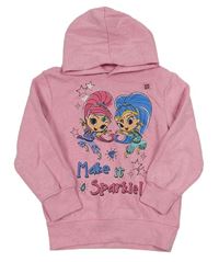 Růžová mikina se Shimmer Shine a kapucí 