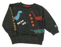Tmavošedá mikina s dinosaury Next