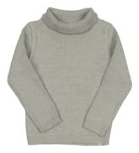 Světlešedý žebrovaný svetr s rolákem George