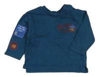 Petrolejová lehká mikina s potiskem Primark