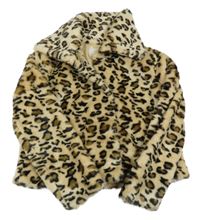 Béžový kožešinový kabátek s leopardím vzorem Next
