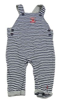 Tmavomodro-bílé pruhované laclové tepláky s výšivkou Debenhams