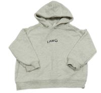 Světlešedá melírovaná mikina s nápisem a kapucí Zara