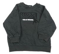Antracitová mikina s nápisem a Black Panther H&M