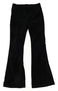 Černé žebrované sametové flare legíny