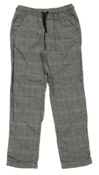 Šedé kostkované teplákové kalhoty Tu