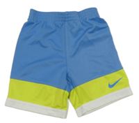 Modro-zeleno-bílé pruhované sportovní kraťasy Nike