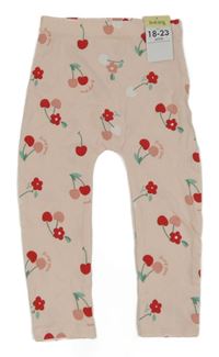 Nové - Růžové legíny s třešněmi Matalan
