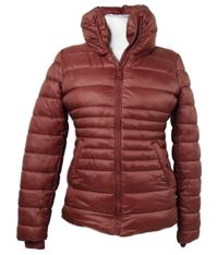 Dámská červená šusťáková prošívaná zateplená bunda s límcem Censured