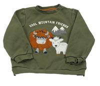 Khaki mikina se zvířátky C&A