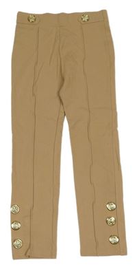 Béžové legíny se zlatými knoflíky River Island