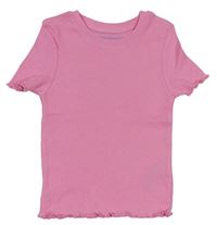 Růžové žebrované tričko Primark