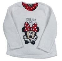 Bílá chlupatá pyžamová mikina s Minnie Disney